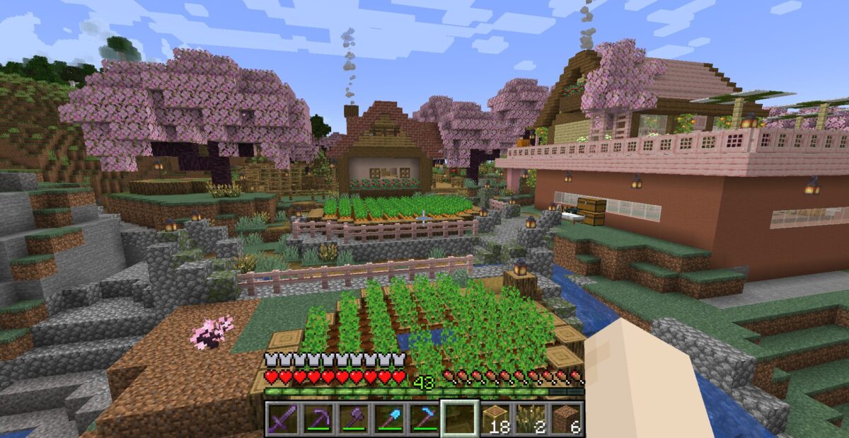 【マイクラ】農民さんの家と畑:建設中