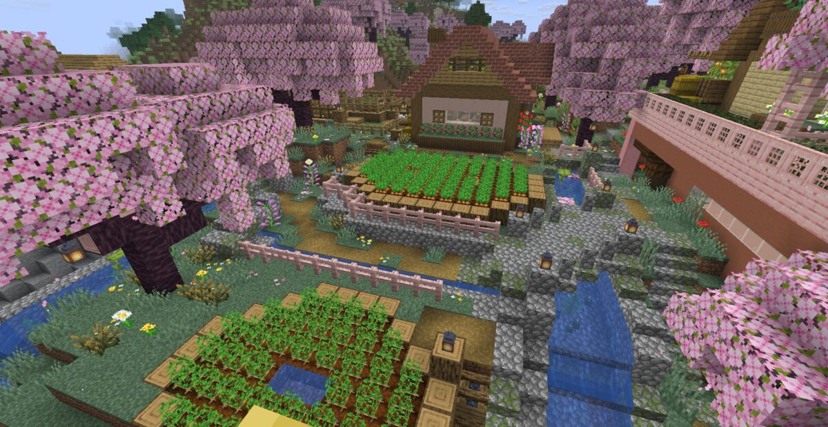 【マイクラ】農民さんの家&鶏小屋と段々畑:完成