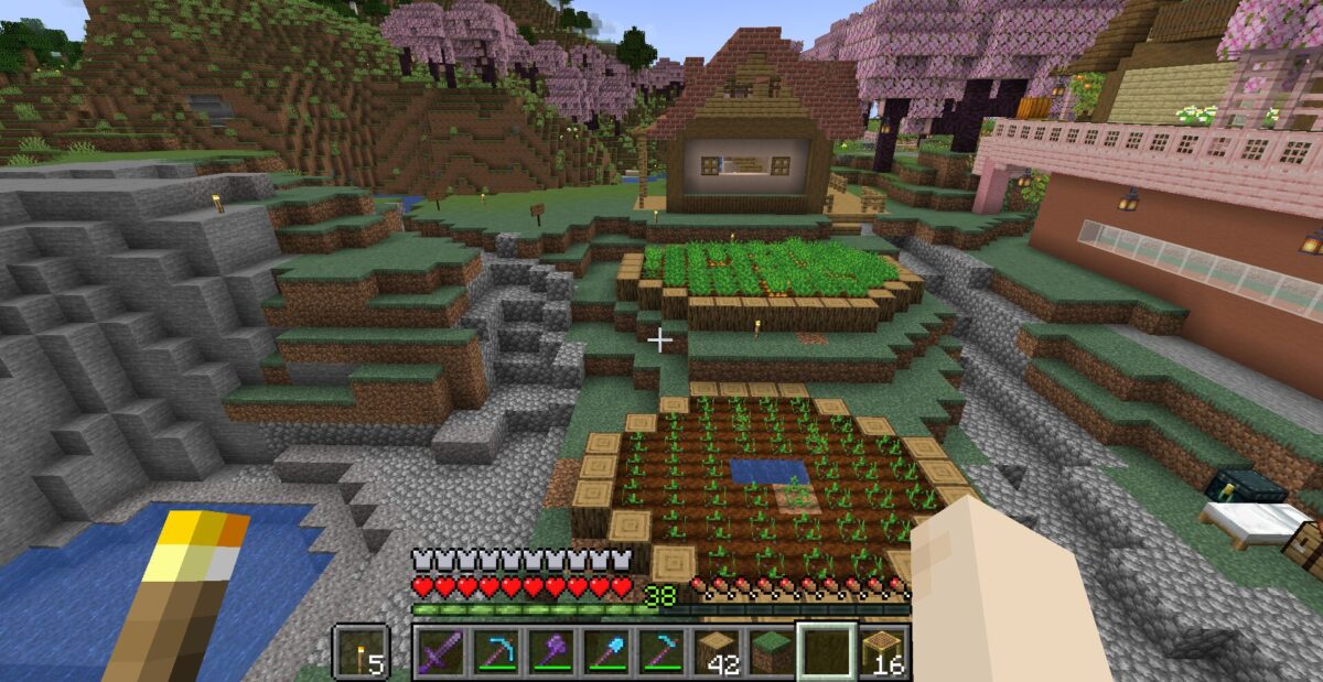 【マイクラ】農民さんの家の畑:建設中