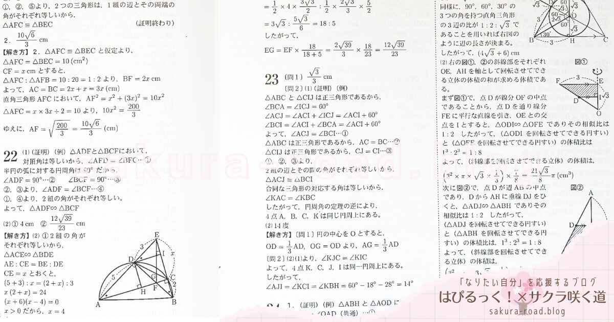 【塾なし高校受験】『全国高校入試問題正解 分野別過去問（2024年受験用）数学（図形） - 別冊解答・解き方 -』