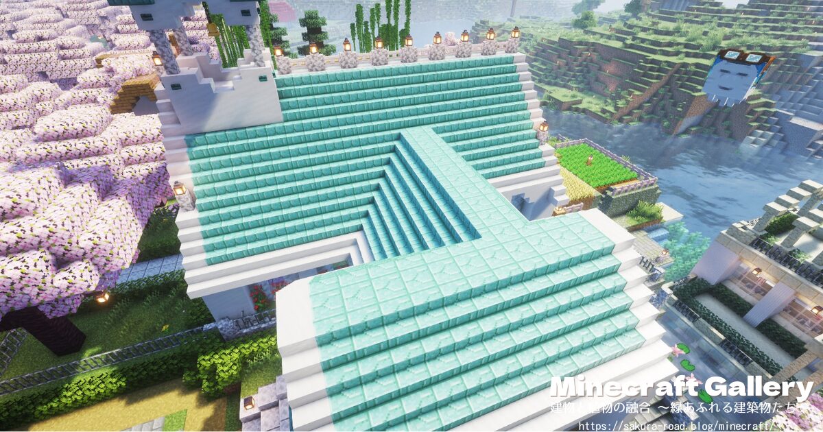 【マイクラ】教会&薬屋 全体図(シェーダーあり)