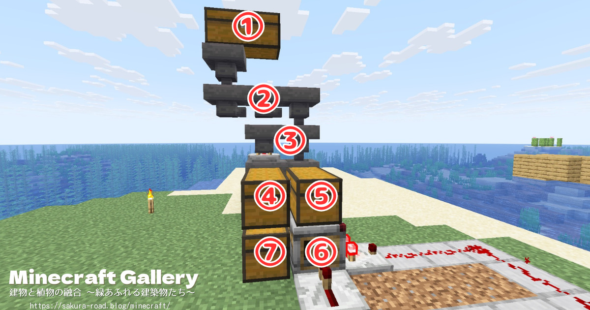 【マイクラ建築】カボチャとスイカの自動収穫機 改造版(バニラ)